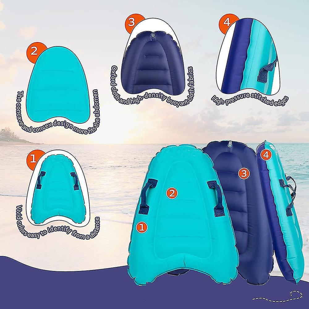 Aufblasbares Bodyboard Mit Griffen，tragbares Bodyboard Schwimmbrett Faltbares Surfboard ，float Surfbrett Fr Erwachsene Zum Strandsurfen Pool Schwimmen