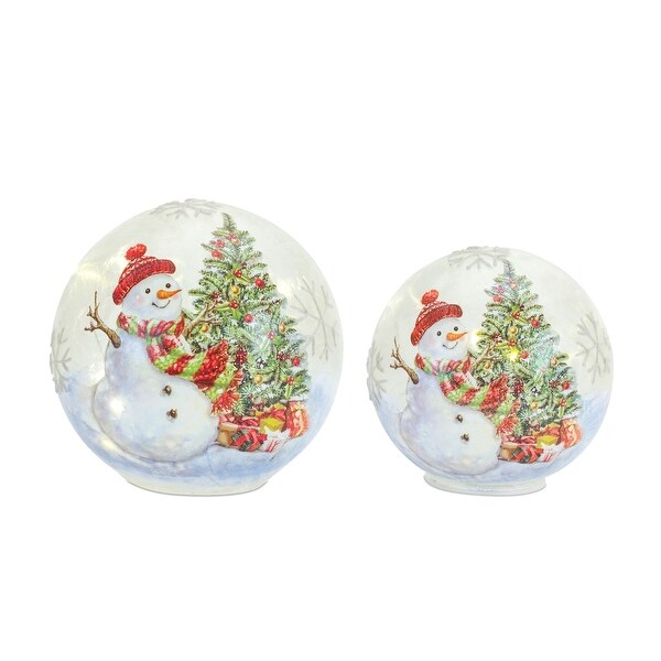 LED Snowman and Tree Globe (Set of 2)