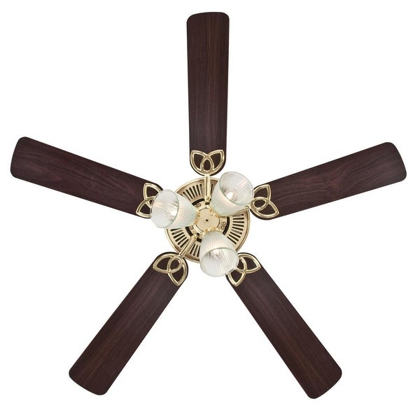 Westinghouse Lighting Vintage 52-Inch Indoor 5-Blade Ceiling Fan， Dimmable LED Light with Clear Ribbed Glass Shopping - The Best Deals on Ceiling Fans | 39655602