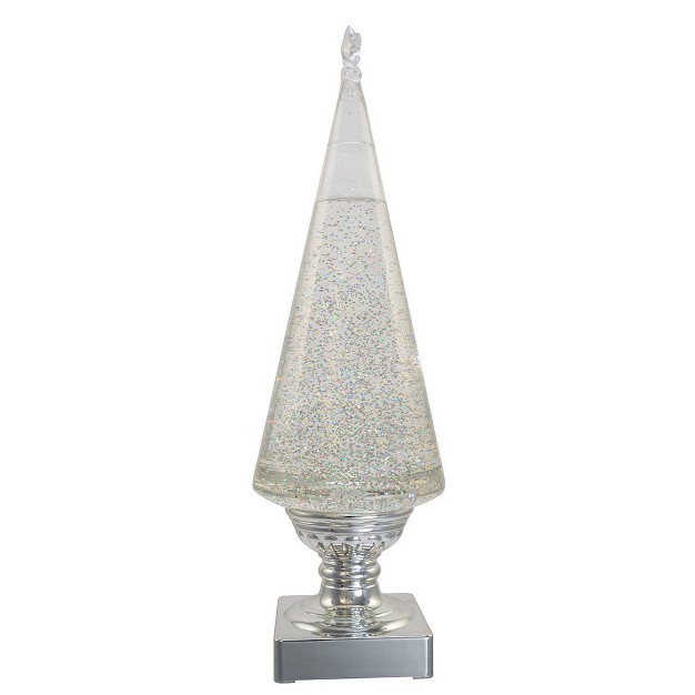 Kurt Adler 14 inch Battery operated Clear And Silver Lava Light Tree