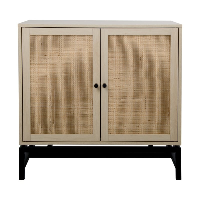 Rattan Cabinet with 2 Doors and Adjustable Shelf