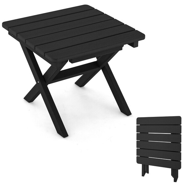 Costway Outdoor Folding Side Table WeatherResistant HDPE Adirondack