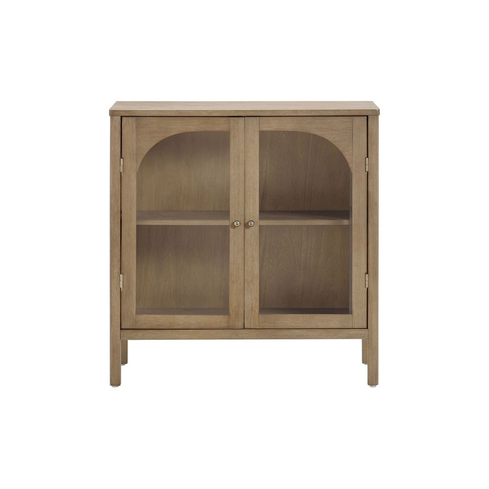 Nathan James Mason Sideboard Buffet with Glass Doors and Adjustable Shelves