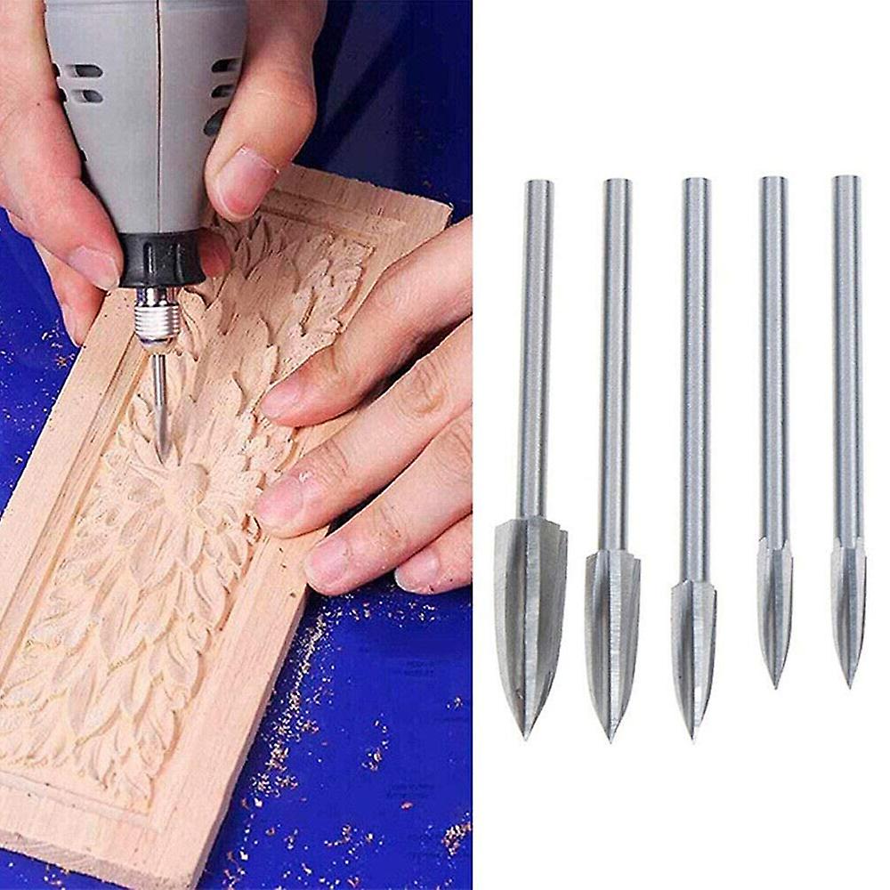 5 Pcs Woodworking Carving Tool Wood Carving Drill Bit Drilling Engraving Tools No.232314