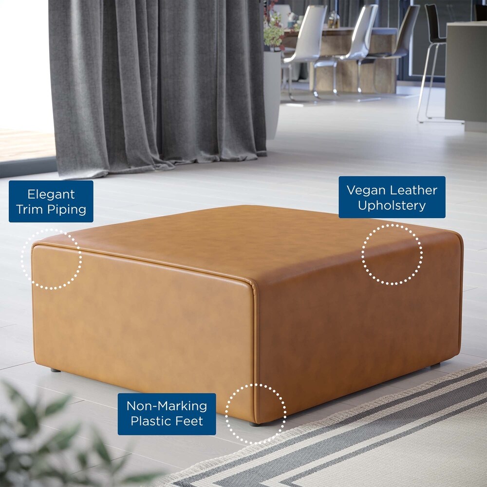 Mingle Performance Vegan Leather Ottoman