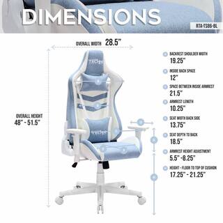 Techni Sport TS86 Blue Ergonomic Pastel Fabric Gaming Chair with Adjustable Arms RTA-TS86-BL