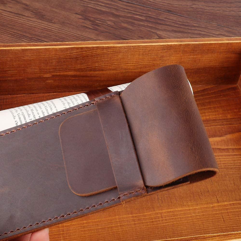 Leather Case Pen Case， Handmade Leather Case Pen Multi Pens Pouch Pen Case Leather For Apple Pencil， Ballpoint Pen Brown