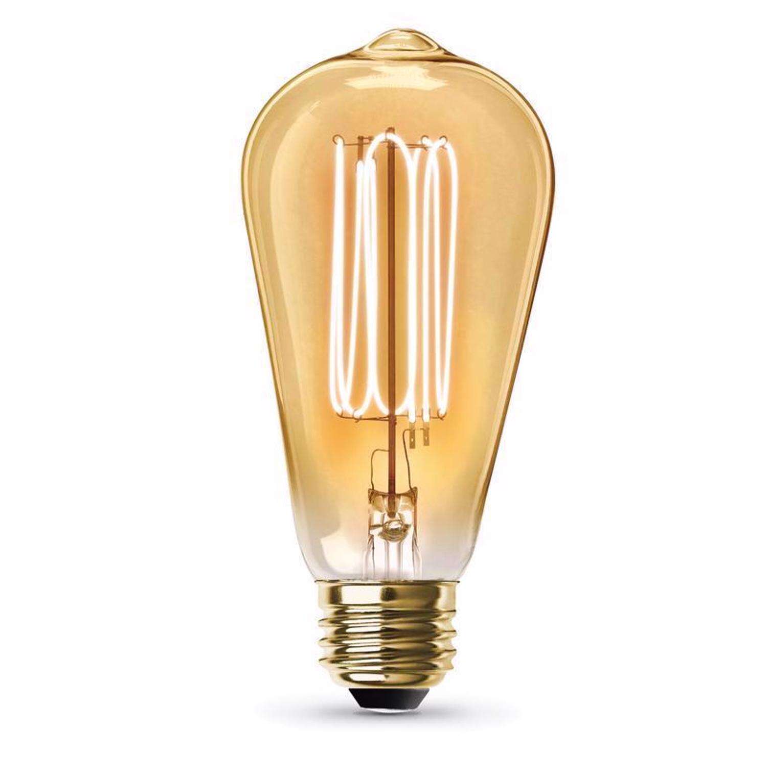 Feit LED Filament ST19 E26 (Medium) Filament LED Bulb Warm White 40 Watt Equivalence 2 pk