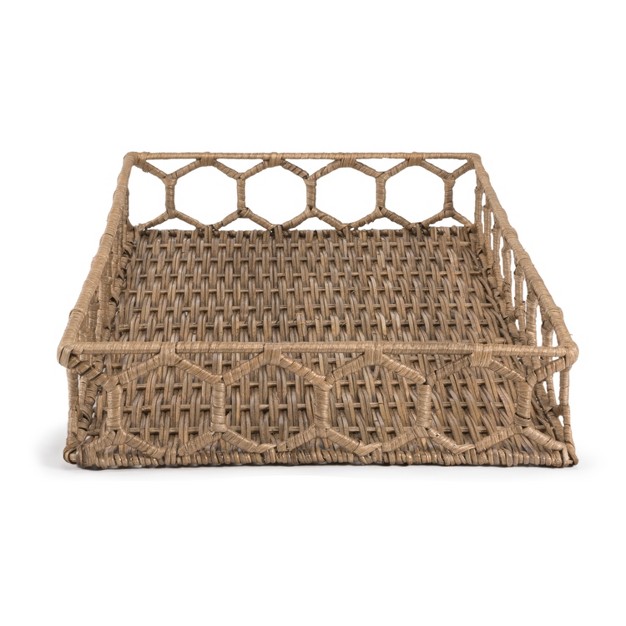 Rustic Bohemian Hand woven Rattan Tray Natural