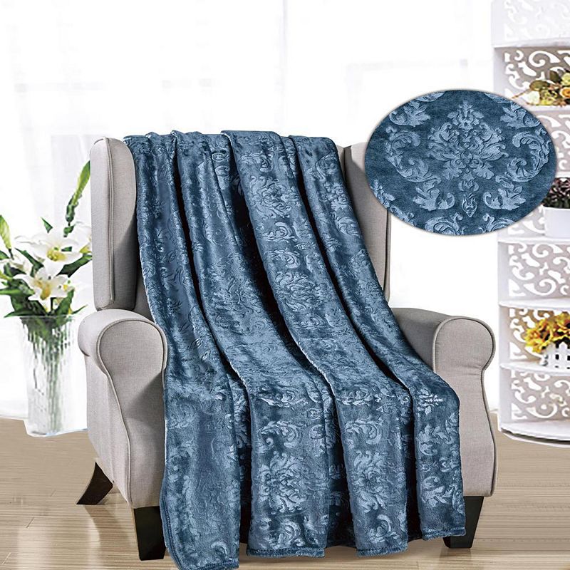 Versailles Ultra Soft Plush Contemporary Embossed Pattern All Season 50 x 60 Throw Blanket