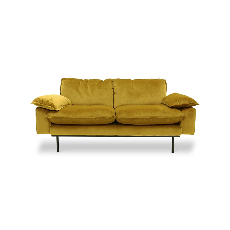 Retro Sofa / 2 seater / Velvet ochre