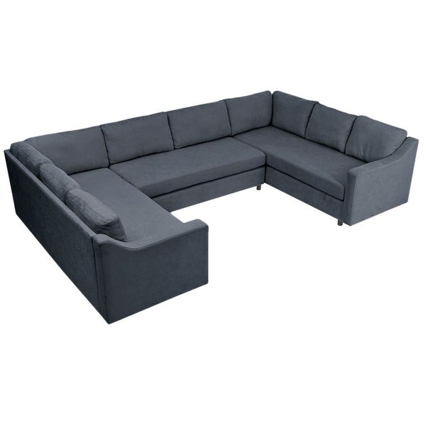 3 Pieces Upholstered U-Shaped Large Sectional Sofa