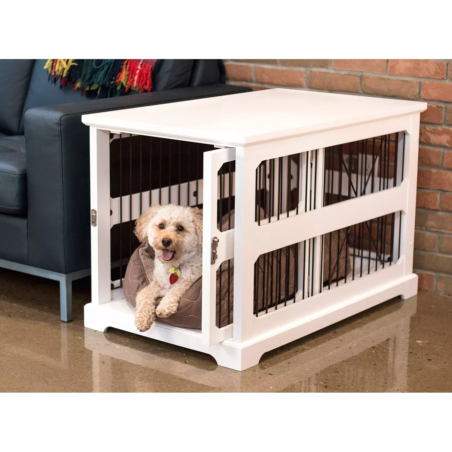 Zoovilla Medium Slide Aside Crate and End Table， White