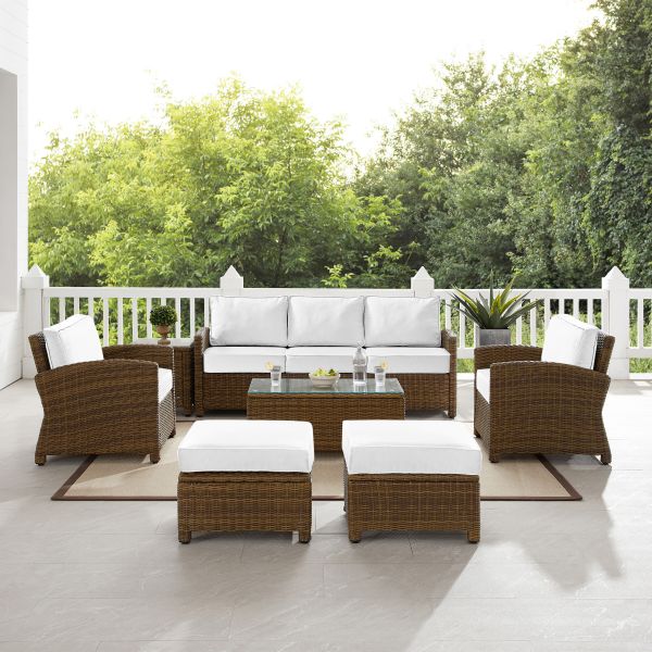 Bradenton 7Pc Outdoor Wicker Sofa Set - Sunbrella