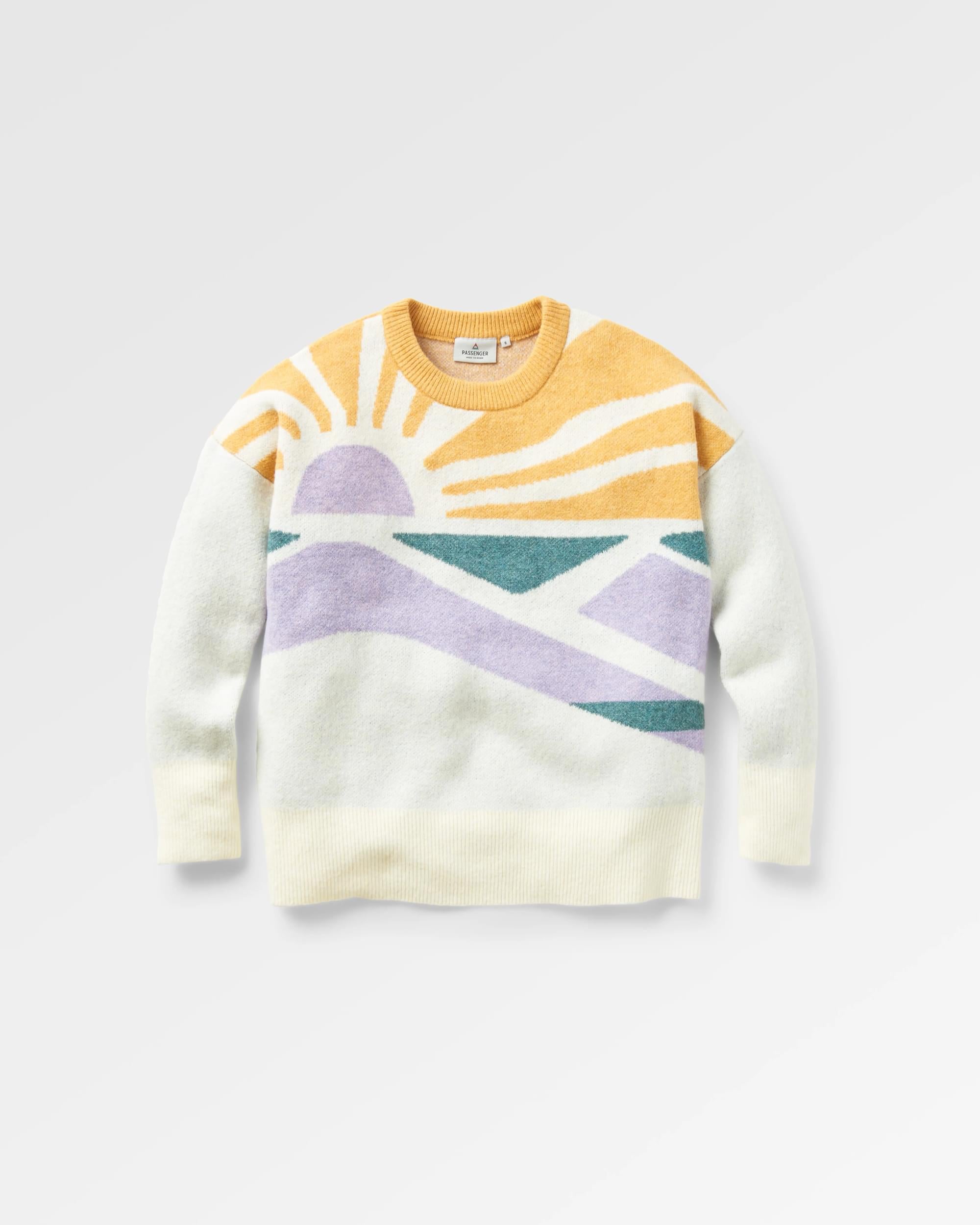 Sunsets Recycled Oversized Knitted Jumper - Marshmallow