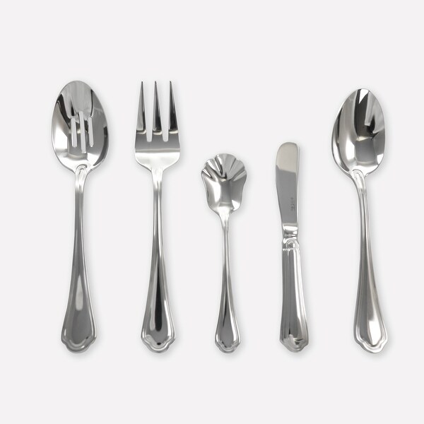 45 Piece Stainless Steel Flatware Set in Silver