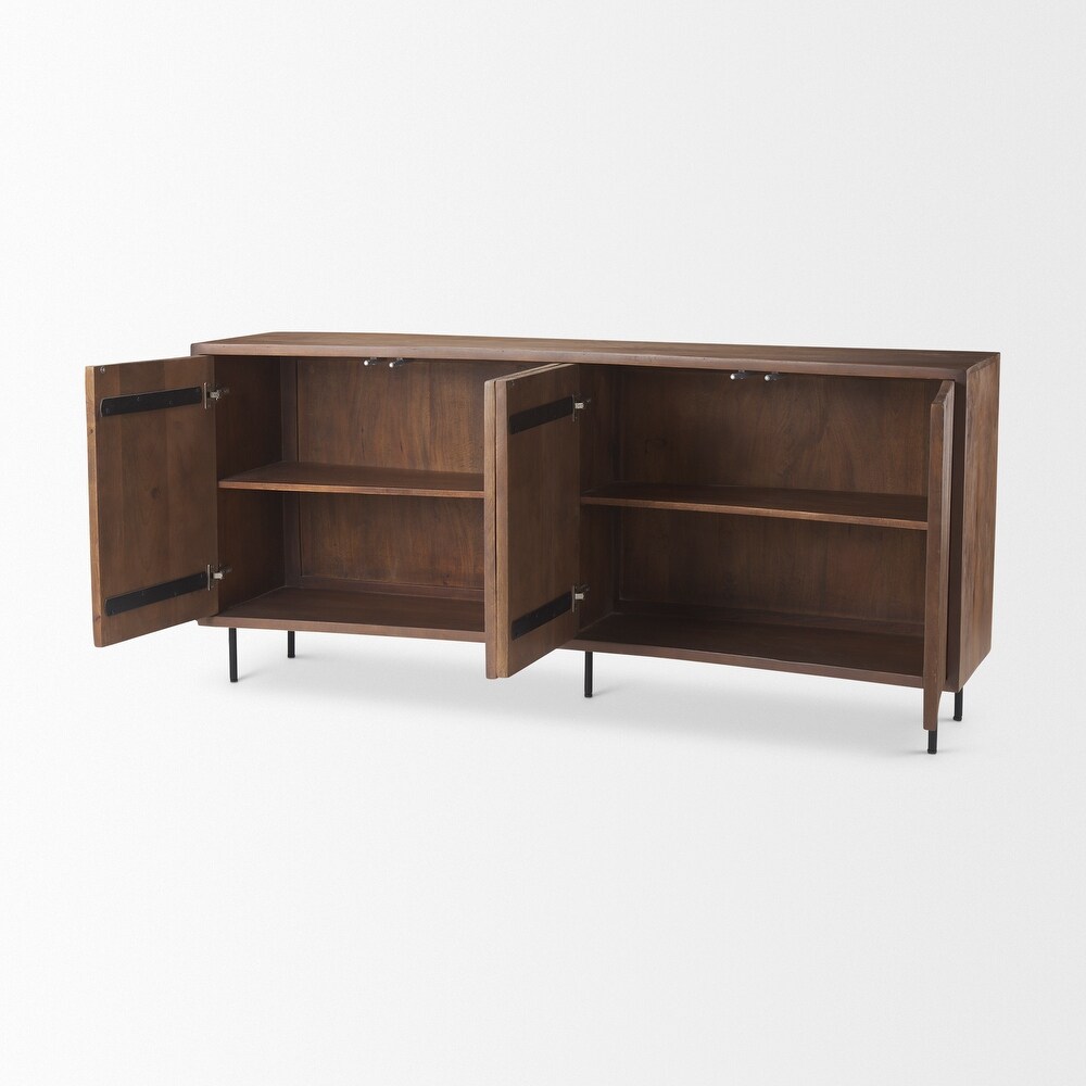 Lance Medium Brown Solid Wood w/ Curved Facade Sideboard   50\