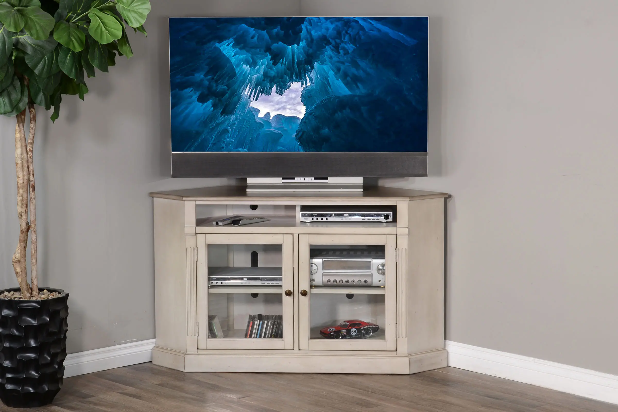 Westwood White 55 Corner TV Stand