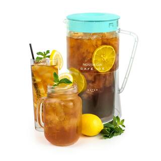 Nostalgia CLIT3PLSAQ 12 Cup Classic Retro 3 qt. Iced Brew Tea and Drip Coffee Maker with Plastic Pitcher Aqua CLIT3PLSAQ