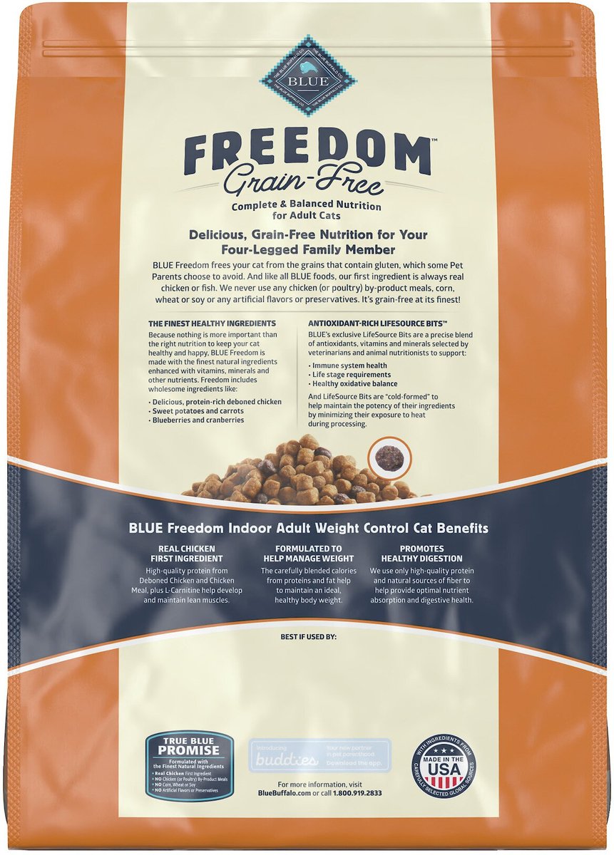 Blue Buffalo Freedom Indoor Weight Control Chicken Recipe Grain-Free Dry Cat Food