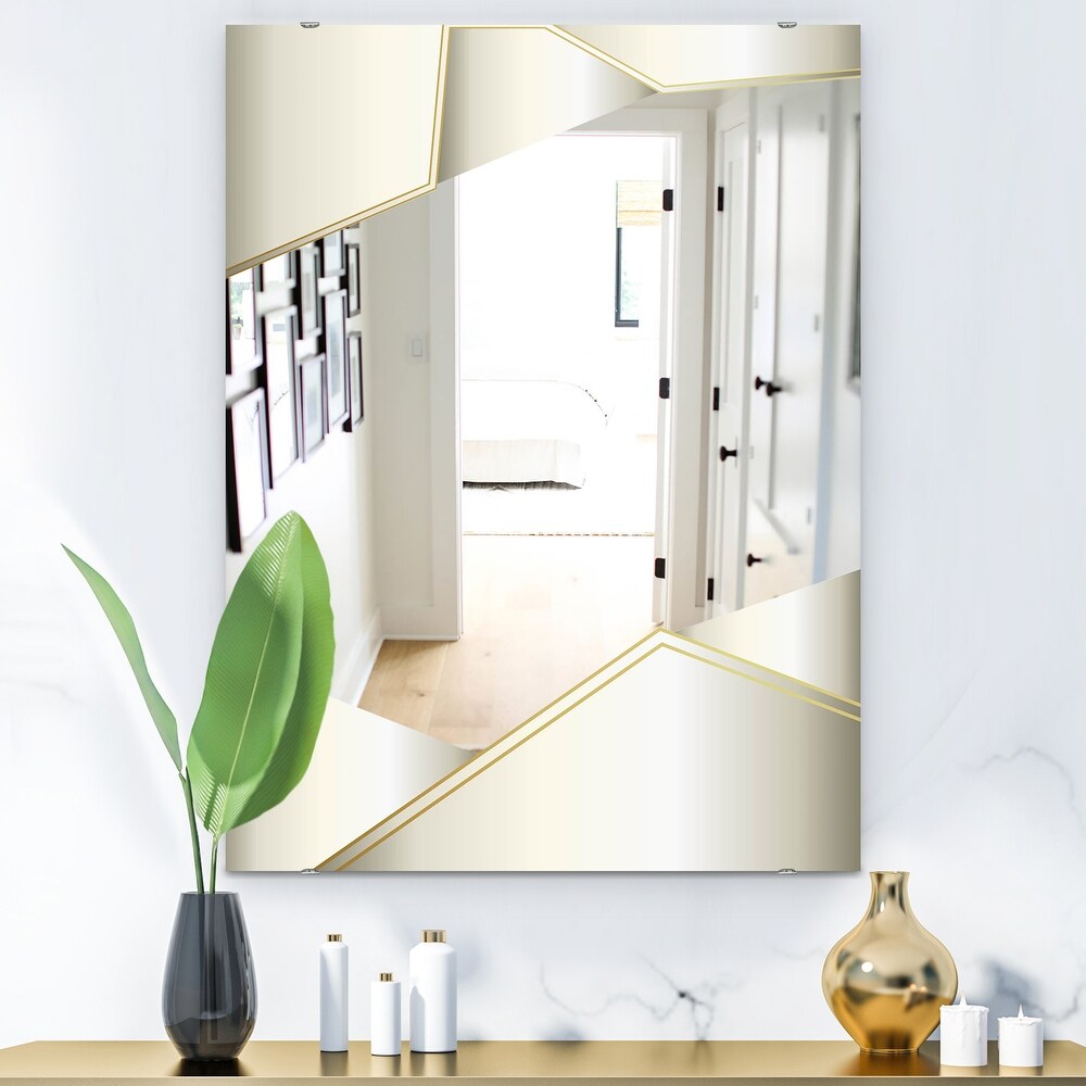 Designart 'Capital Gold Sleek 13' Glam Mirror   Modern Vanity Printed Mirror