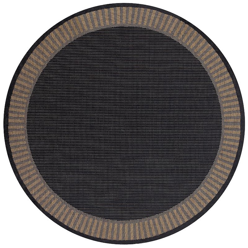 Couristan Recife Wicker Stitch Framed Solid Indoor Outdoor Rug