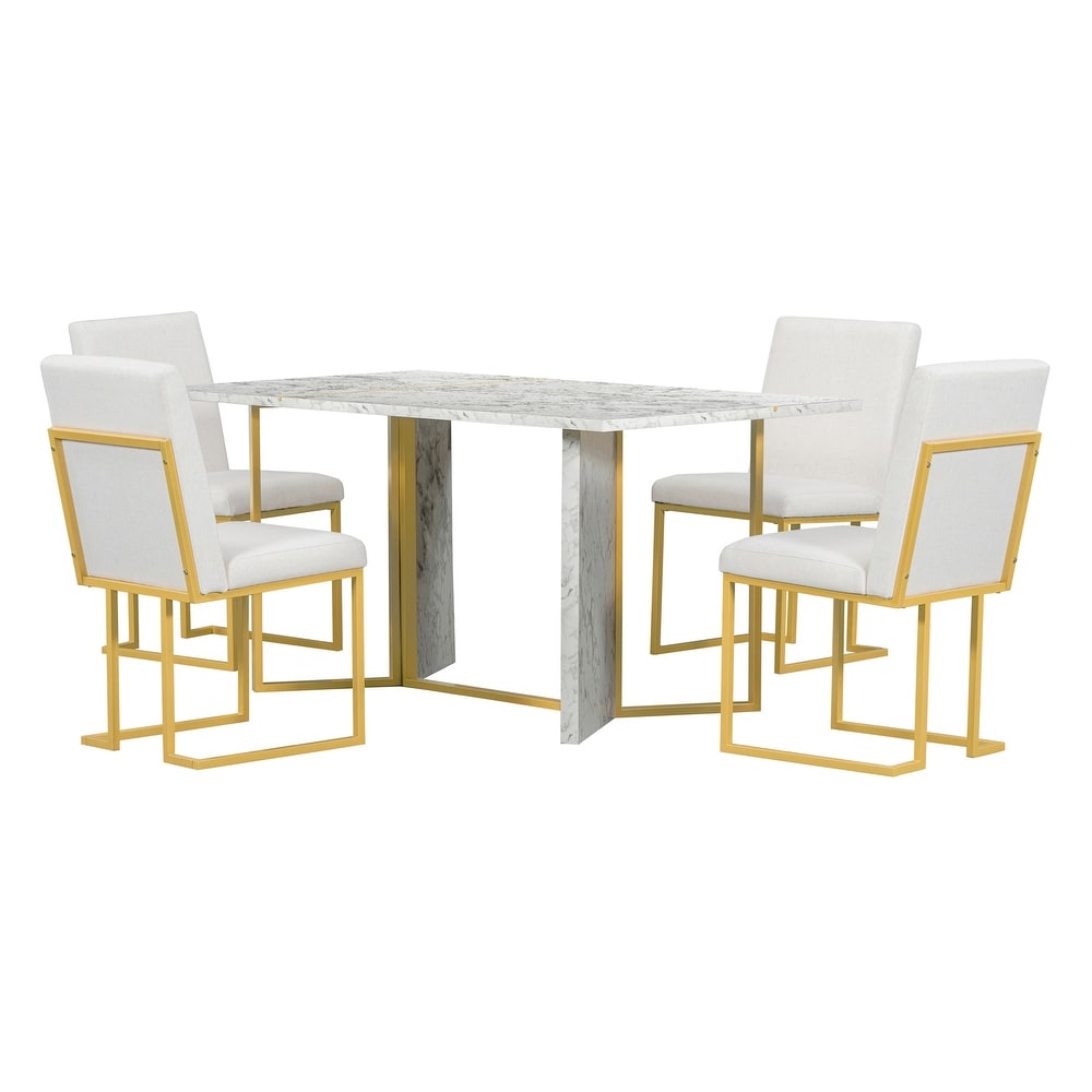 7 Piece Modern Dining Table Set