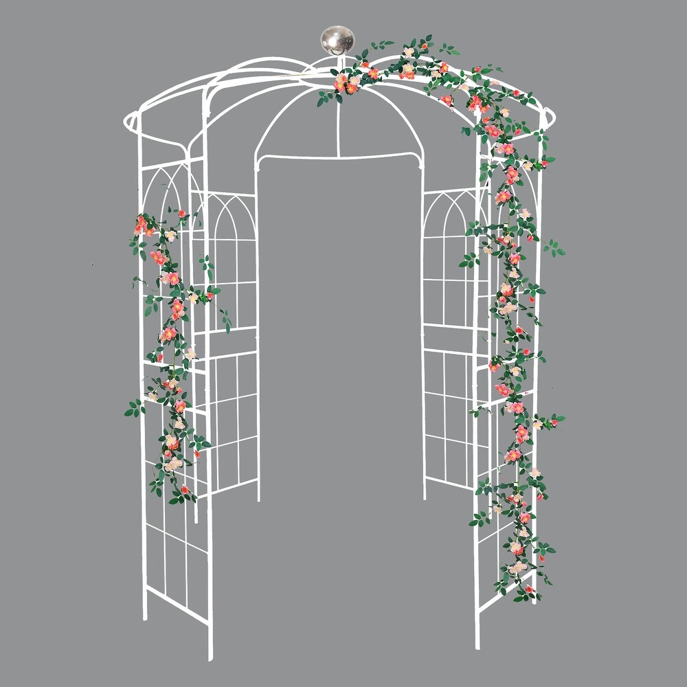 JASIWAY Iron Birdcage Shape Garden Arbors Gazebo  White