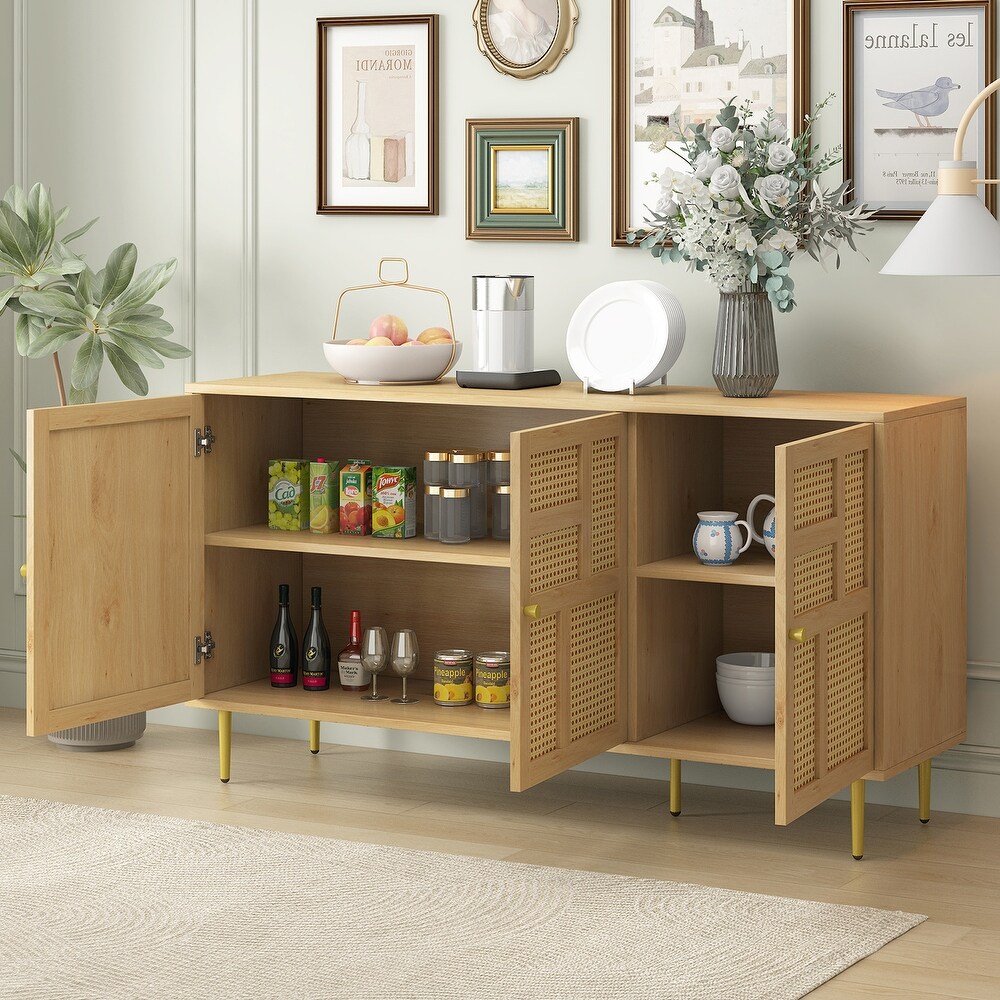 Multi function Adjustable Shelves Sideboard Storage Cabinet