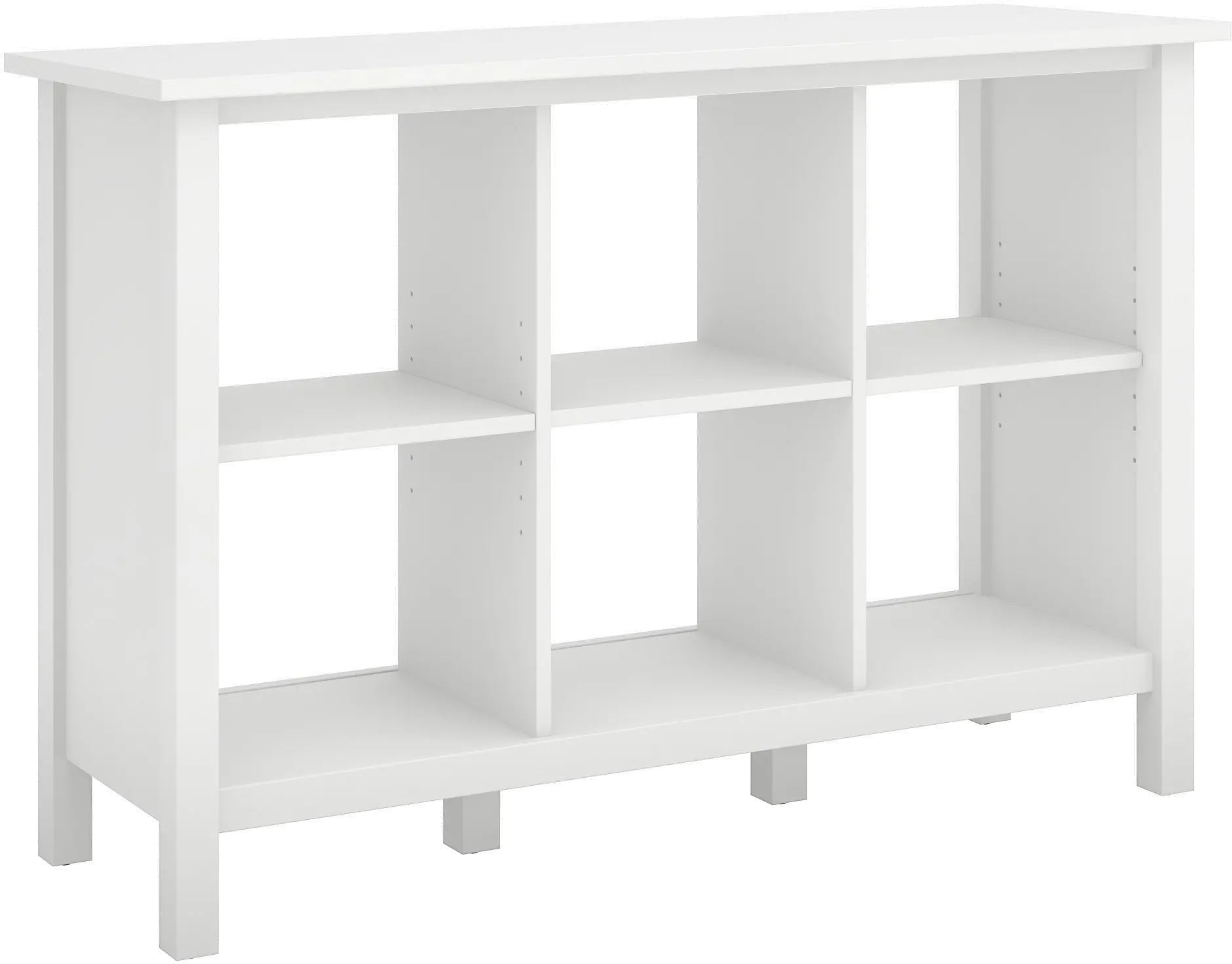 Broadview Pure White 6 Cube Storage Bookcase - Bush Furniture