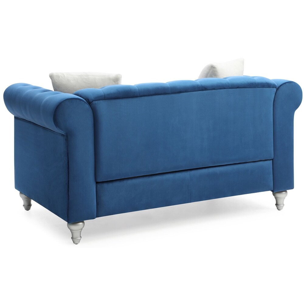 Raisa Microsuede Velvet Tufted Loveseat