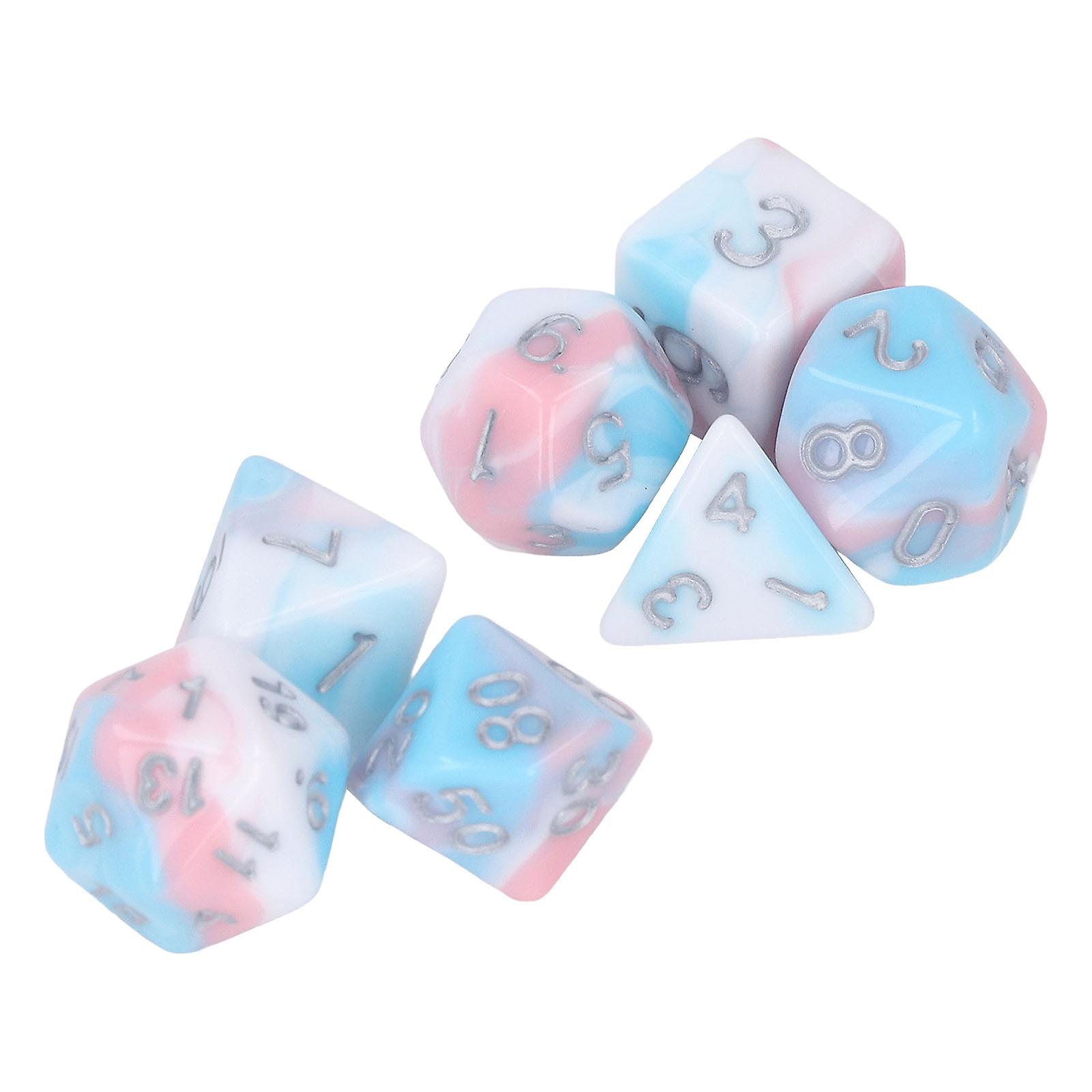 7pcs Acrylic Role Playing Game Dice Men Women Portable Exquisite Polyhedral Dice Set for Bar Holiday Party Type 4