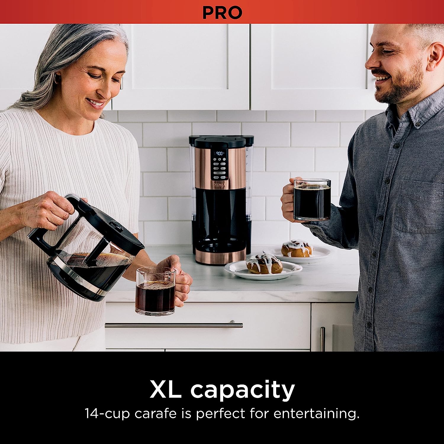 Ninja CE251 Programmable Brewer, with 12-cup Glass Carafe, Black and Stainless Steel Finish