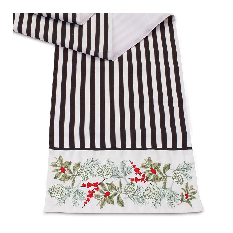 Striped Holiday Table Runner 72l