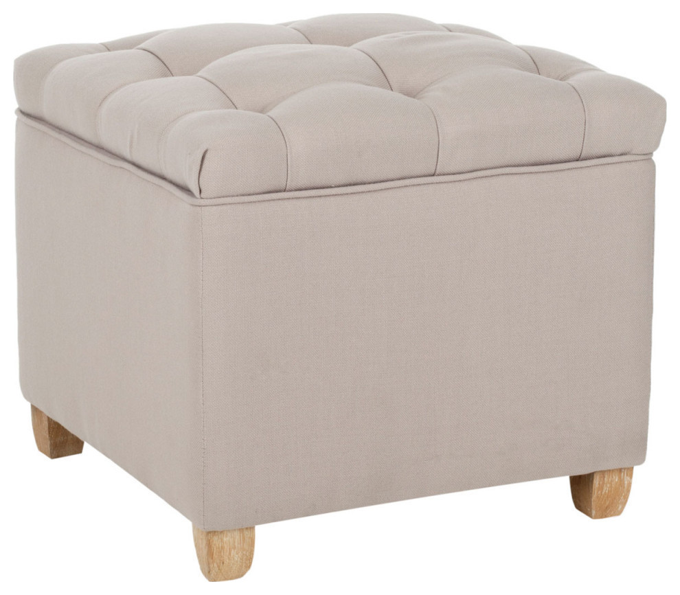 Nia Tuffted Ottoman  Taupe   Transitional   Footstools And Ottomans   by Rustic Home Furniture Deco  Houzz