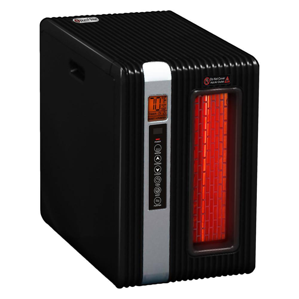 GreenTech Environmental 1500-Watt Positive Thermal Coefficient Portable Electric Space Heater with Remote and Built-In Air Purifier pureHeat 2-in-1