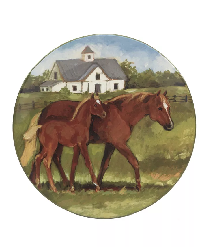 Certified International York Stables Set of 4 Dinner Plate 10.5