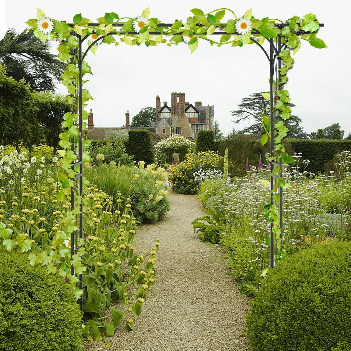 Metal Pergola Garden Arbor Arch Wedding Arch for Outdoor Patio Backyard