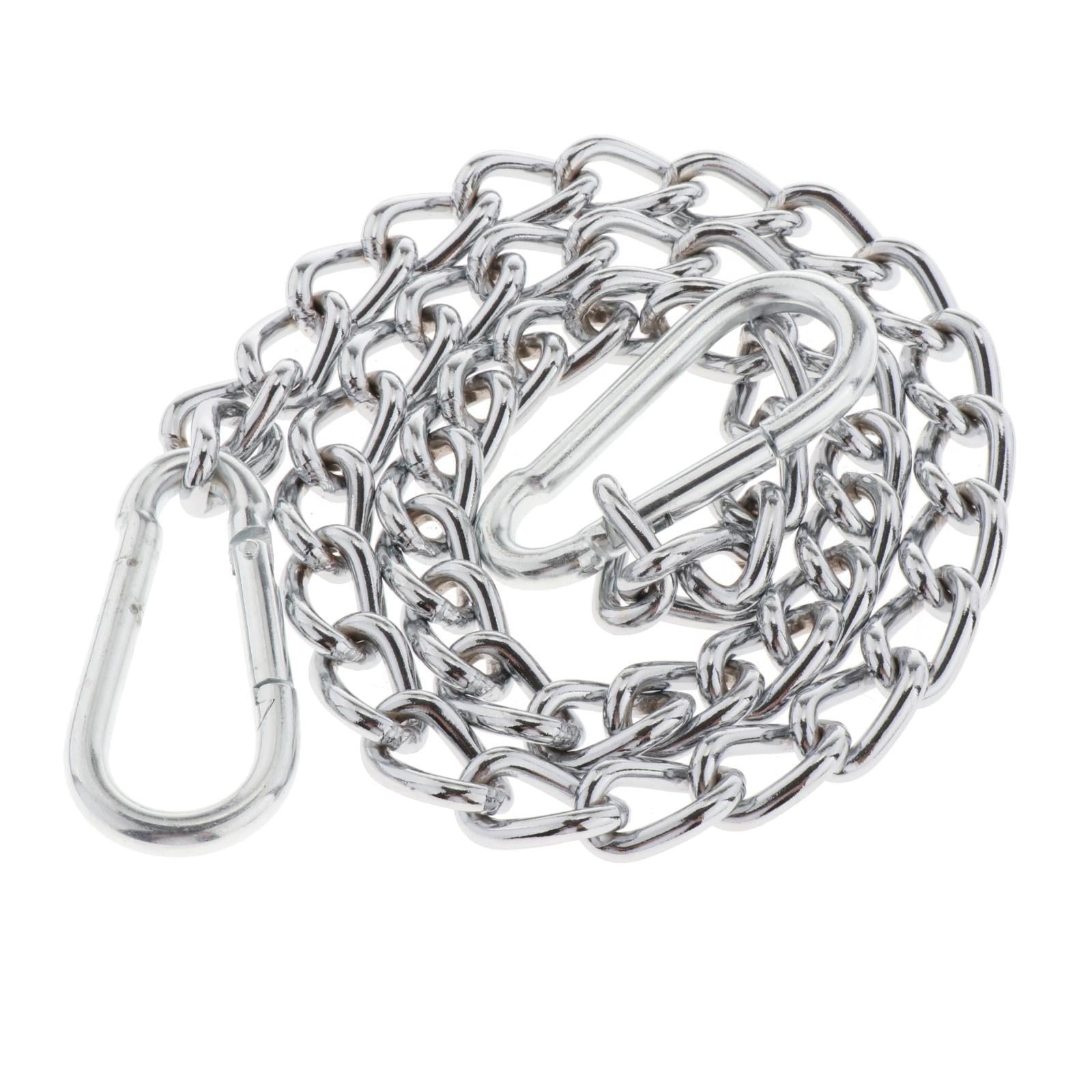 Hanging Chair Chain 200kg Capacity with Two Carabiner Heavy Duty Variable Attachment Hardware Hanger for Rope Hammock DIY Outdoor Sandbag - Chrome plated 66