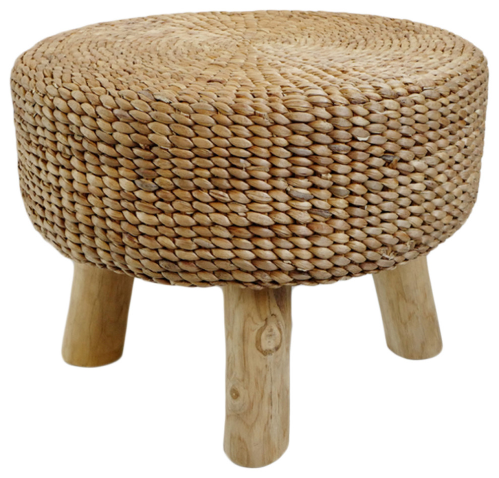 Round Banana Leaf Rope Stool   Tropical   Footstools And Ottomans   by Design Mix Furniture  Houzz