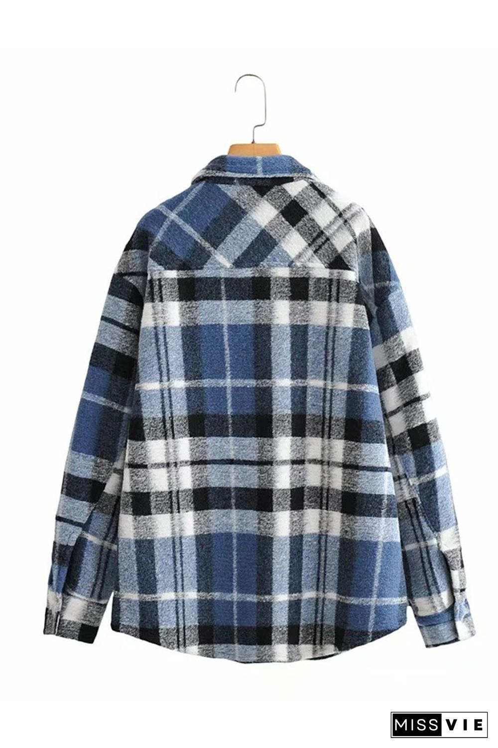 Plaid Single-breasted Thick Coat Women Shacket Jacket Wholesale