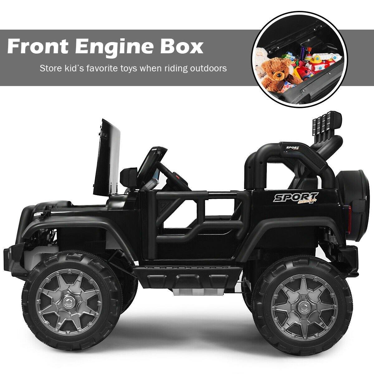 Costzon 2-Seater Ride on Truck, 12V Battery Powered Electric Vehicle Toy w/ 2.4G Remote Control