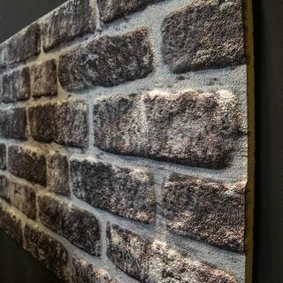 Dundee Deco Falkirk Uffcott III 0.8 in. x 39.4 in. x 19.7 in. Charcoal White Faux Brick Styrofoam 3D Decorative Wall Panel (10-Pack) UFHDL1703-10