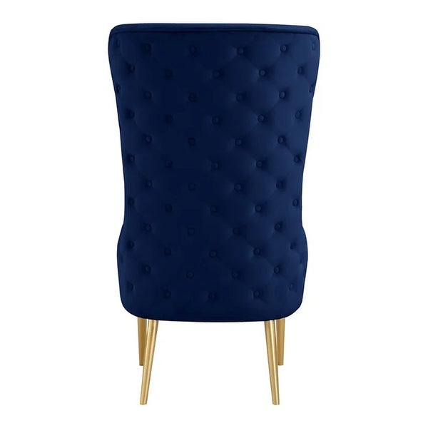 Best Master Furniture Kireth Velvet Upholstered High Back Accent Chair with Gold Legs