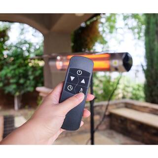 KENMORE 1500-Watt IndoorOutdoor Carbon Infrared Electric Patio Heater with Tripod and Remote Silver KH-7E01-SSTP