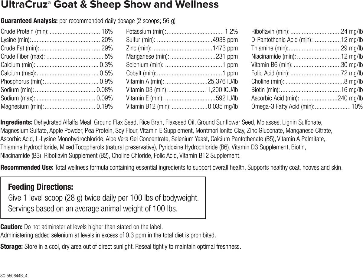 UltraCruz Show and Wellness Goat and Sheep Supplement