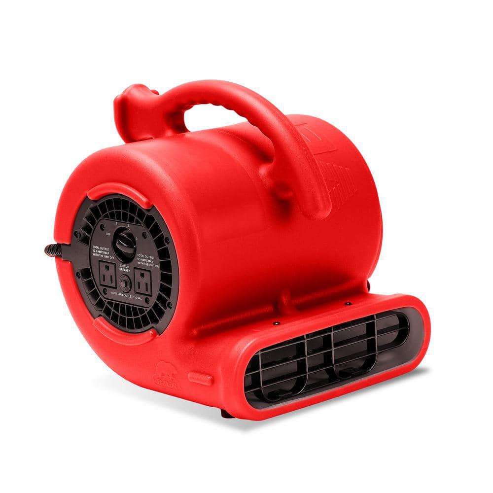 BAir 14 HP Air Mover Blower Fan for Water Damage Restoration Carpet Dryer Floor Home and Plumbing Use in Red