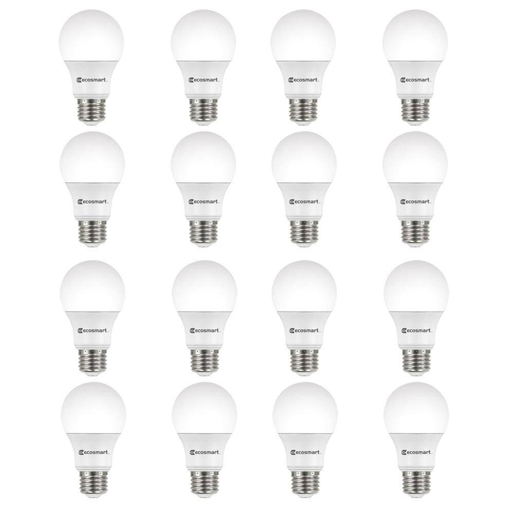 EcoSmart 60-Watt Equivalent A19 Dimmable ENERGY STAR LED Light Bulb Daylight (16-Pack) B7A19A60WESD34