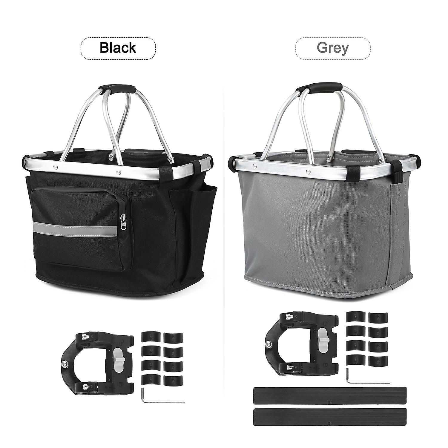 Collapsible Bike Basket Detachable Bicycle Handlebar Front Basket Bag Pet Carrier Bag For Shopping Commuting No.325351