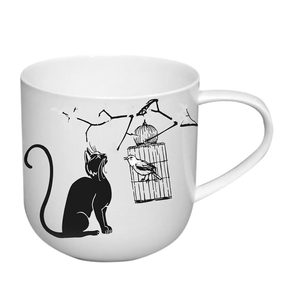 Carmani 16 oz Crazy Cats White Porcelain Mug in A Gift Box